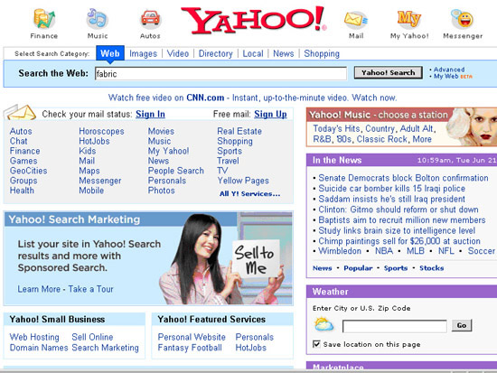 雅虎广告搜索位置..在搜索框输入你要查询的关键词