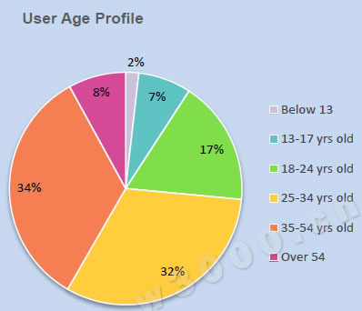 yahoo香港用户年龄比例